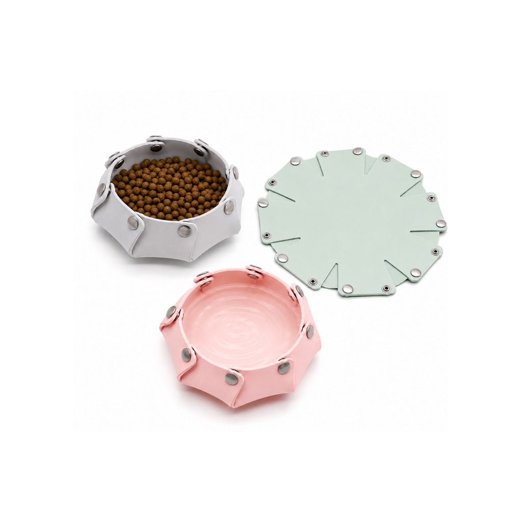Snap Serve™ Portable Silicone Pet Bowl | Packs Flat to Save Space