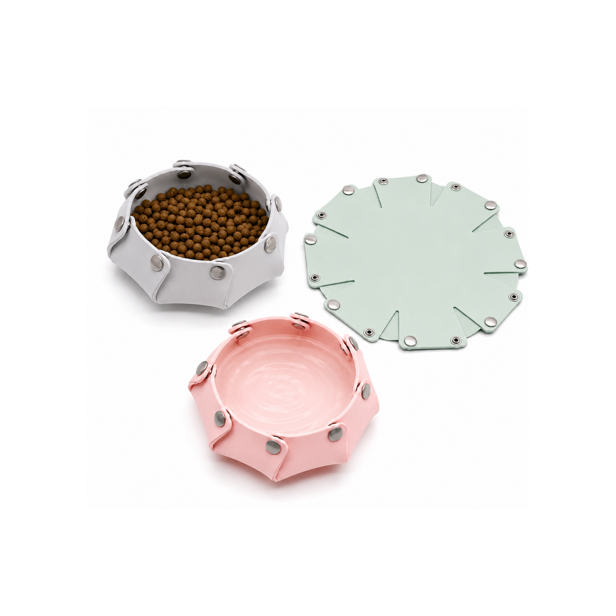 Snap Serve™ Portable Silicone Pet Bowl | Packs Flat to Save Space
